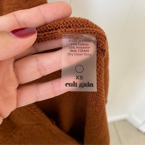 Cult Gaia Cameron Knit Cutout Maxi Dress Brown Size XS NWT - Picture 3 of 7